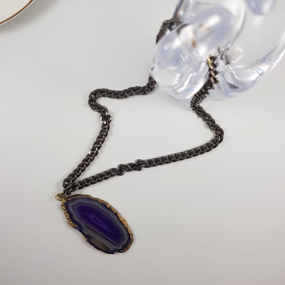 π Amazing Purple agate necklace - Picture 3 of 5